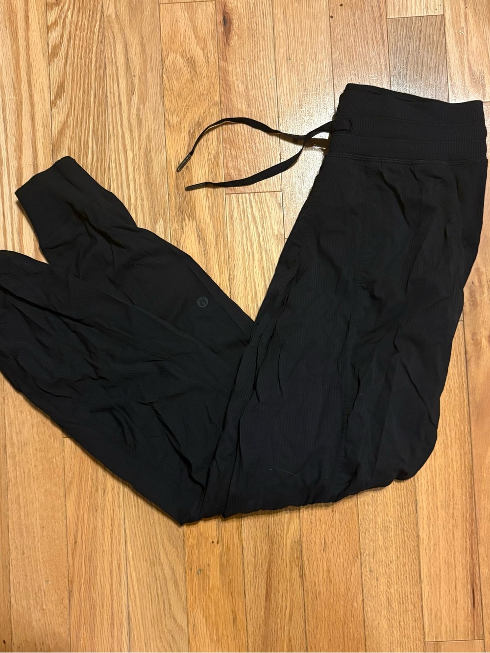 lululemon Dance Studio Black Ribbed Drawstring Joggers